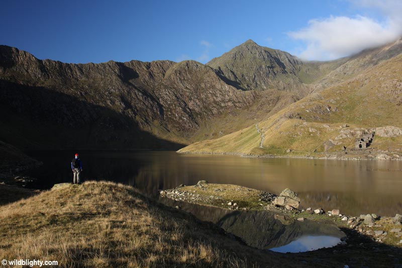 The summit of Snowdon viewed from Llyn Llydaw