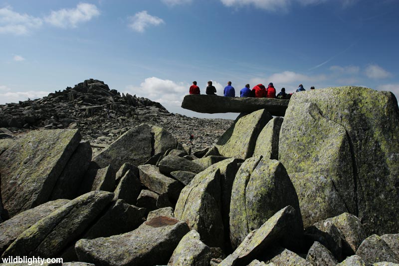 View of the cantilever stone on Glyder Fach
