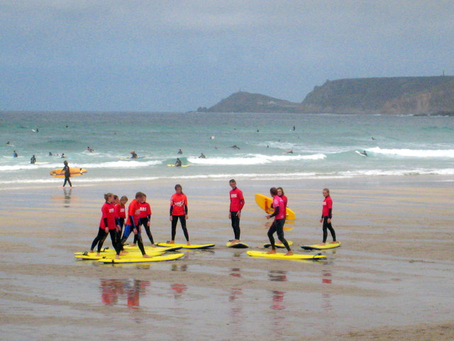 Surfing Lessons at Sennen Cove, Cornwall.