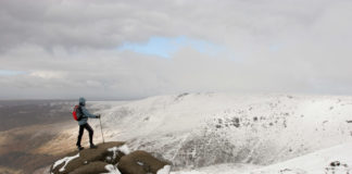 Snowy walk on Kinder Scout