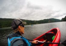 A POV image of kayaker on Llyn Gwynant