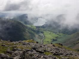 View of Wasdale Head and Wast Water from Great Gable.