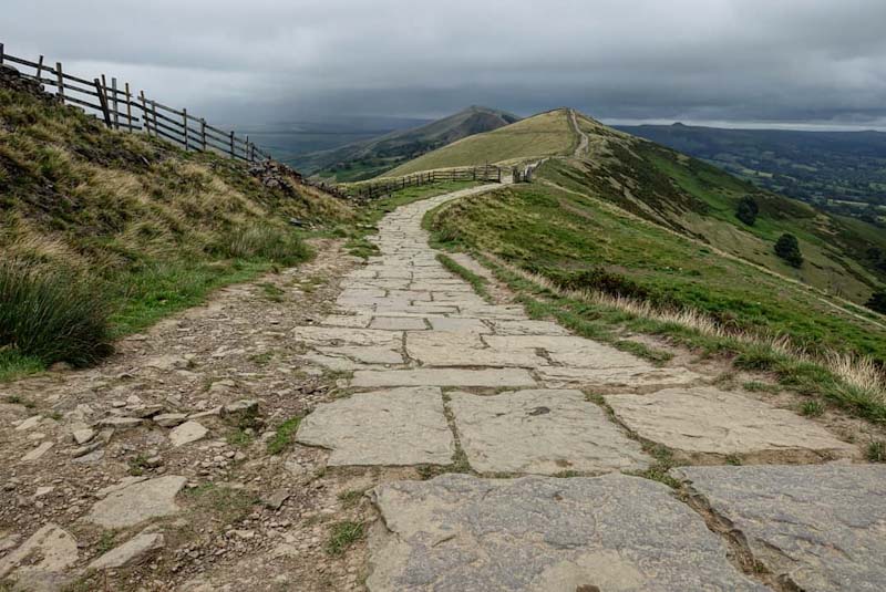 View of path from Mam Tor towards Lose Hill