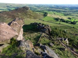 Elevated view from The Roaches in the White Peak area of the Peak District