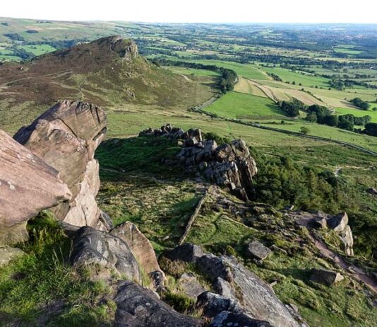 Elevated view from The Roaches in the White Peak area of the Peak District