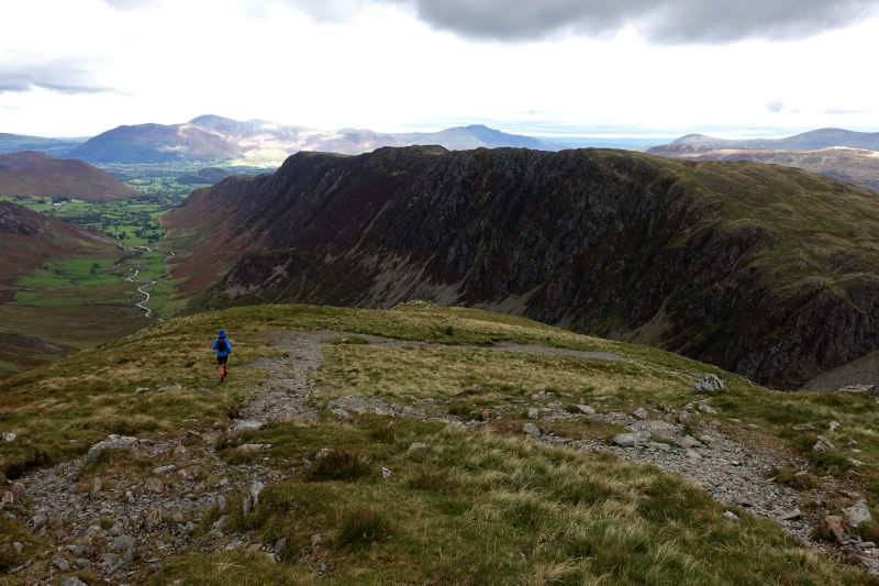 Elevated mountain views on the descent from Dale Head