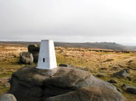 Kinder Low Trig (white stone) Point on Kinder Scout