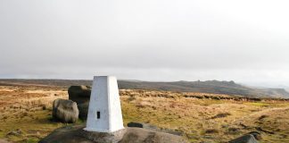 Kinder Low Trig (white stone) Point on Kinder Scout