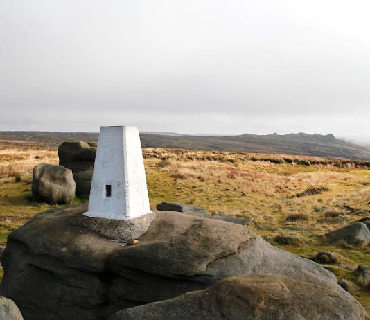 Kinder Low Trig (white stone) Point on Kinder Scout