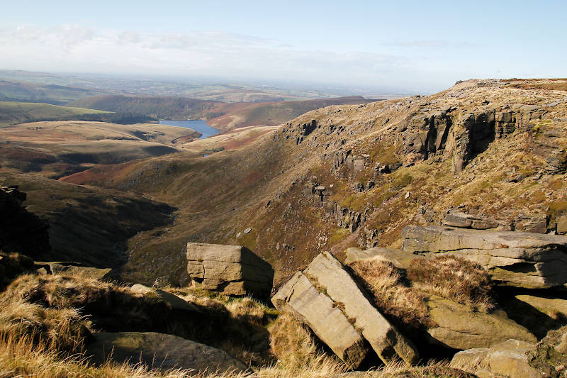 View from Kinder Scout out to Kinder Reservoir