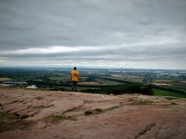 View from the sandstone summit of Helsby Hill.