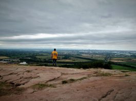 View from the sandstone summit of Helsby Hill.