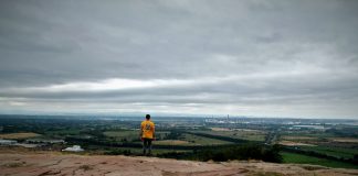 View from the sandstone summit of Helsby Hill.