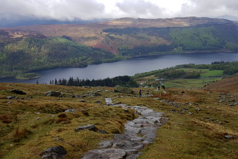 View of Thirlmere and rocky path