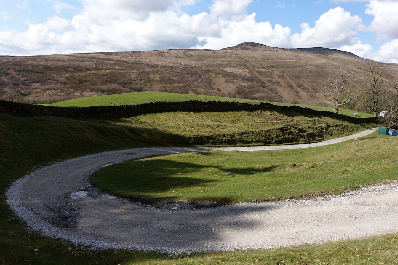 Gravel switchback on the Rowlee farm climb