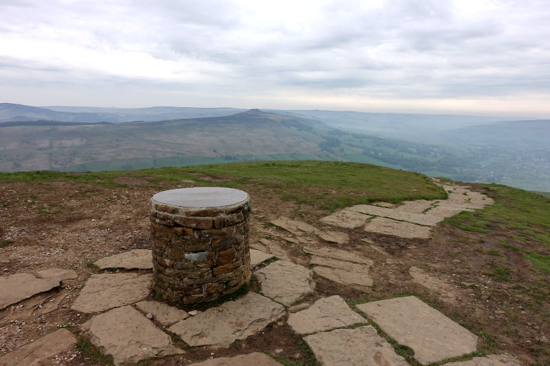 Lose Hill Summit Trig and Win Hill beyond