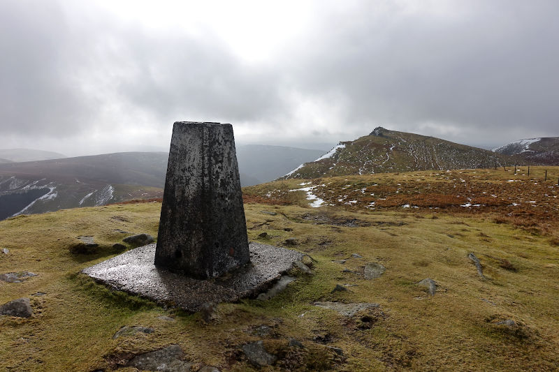 Trig pillar on Cadair Berwyn North Top