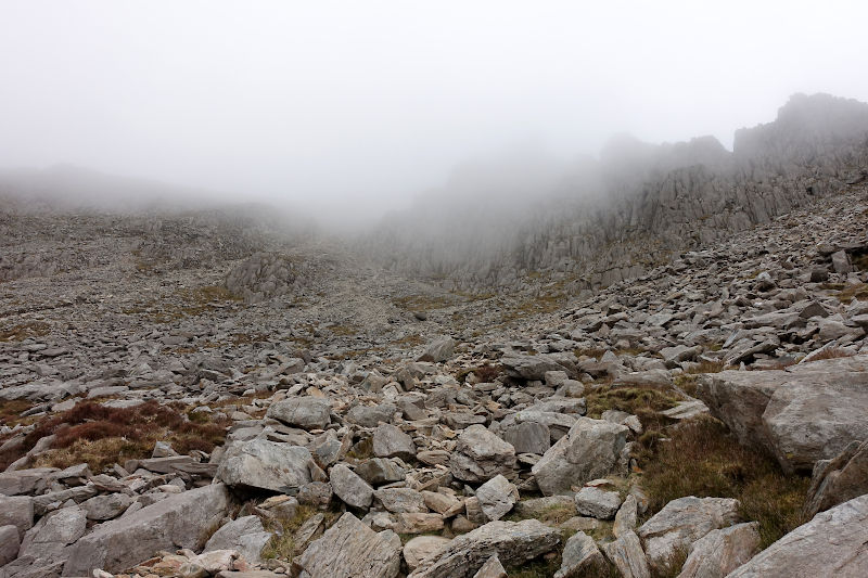 The rock-strewn ascent of Glyder Fach