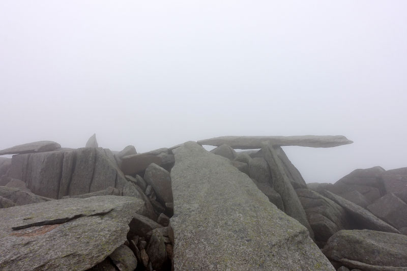 View of the cantilever stone on Glyder Fach