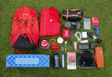 All of my gear for wild camping