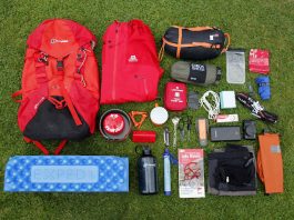 All of my gear for wild camping