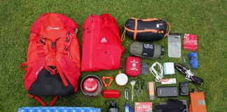 All of my gear for wild camping