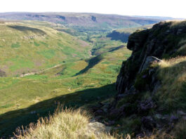 Elevated view of Crowden Valley from Laddow Rocks